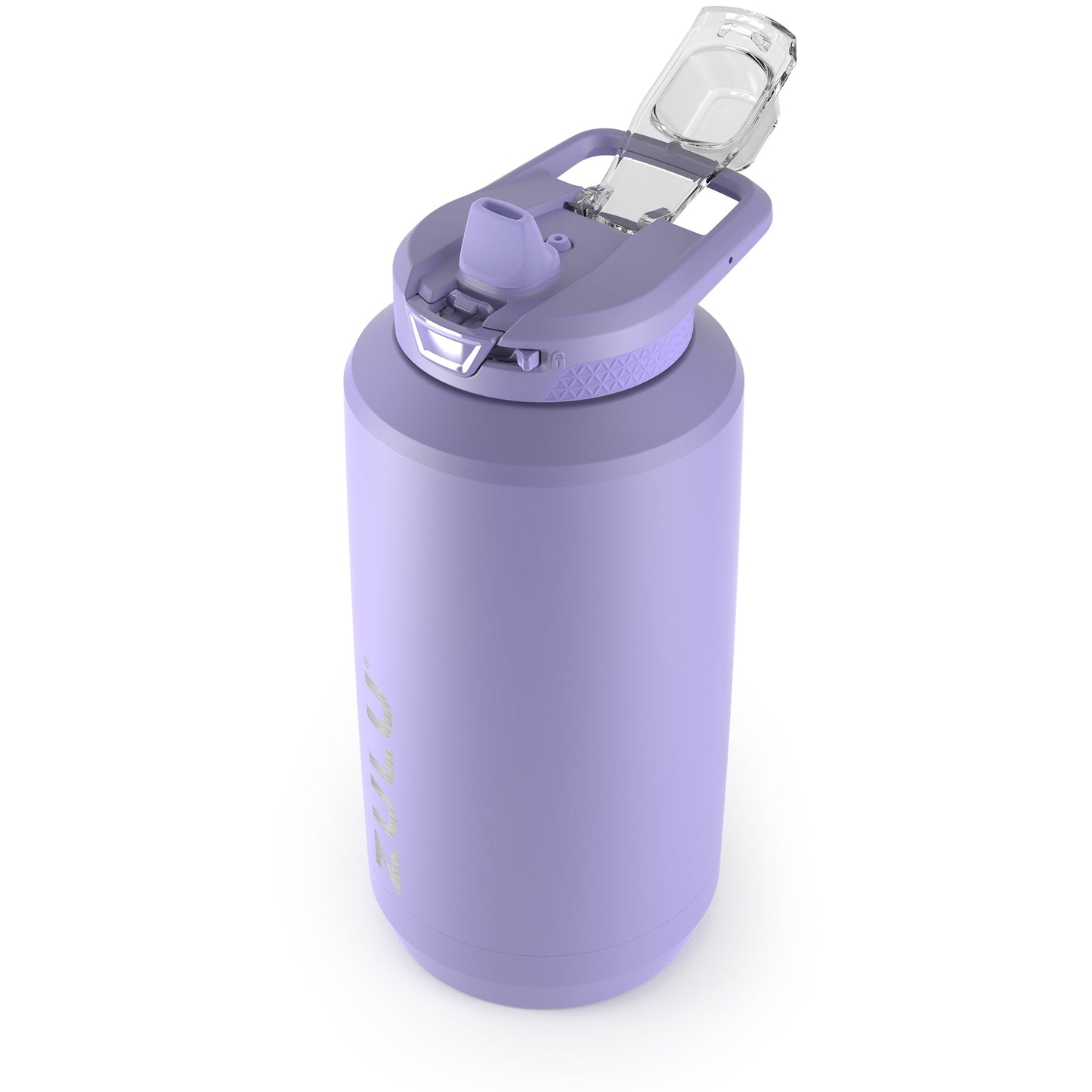 goals-stainless-steel-half-gallon-water-bottle-with-straw-m6 ZuluGoals64ozSSJug_Straw_AngleLidOpen_Keytography_TropicalViolet.jpg