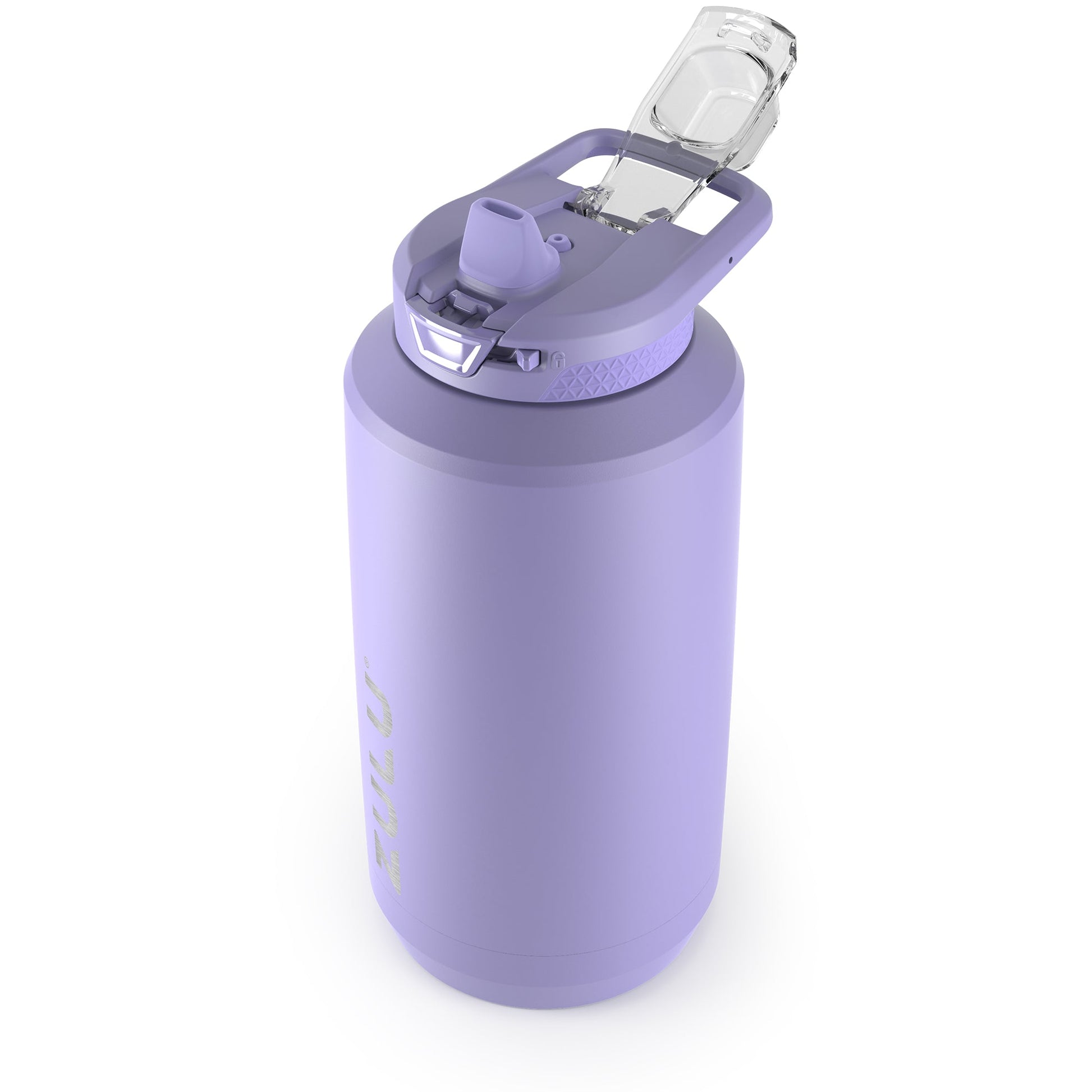 goals-stainless-steel-half-gallon-water-bottle-with-straw-m6 ZuluGoals64ozSSJug_Straw_AngleLidOpen_Keytography_TropicalViolet.jpg